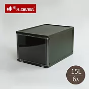 【台灣樹德】MIT台灣製 DB-2621 拼拼樂鞋盒-6入- 軍綠