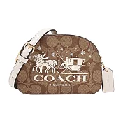 COACH SERENA 大馬車PVC半月斜揹包-小/ 棕白