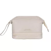 丹丹有品 雙層皮革雲朵化妝包 白