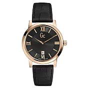 Gc紳士風尚日期都會腕錶-玫瑰金-SWISS MADE