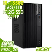 Acer Veriton VM8715G 雙碟商用電腦 (i5-13500/16G/1TB+512G SSD/P620_2G/W11P)