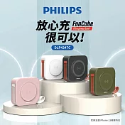 【Philips 飛利浦】10000mAh多功能十合一螢幕顯示行動電源 磁吸/自帶雙線/無線/手機支架 4色可選 (DLP4347C) 粉色