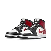 NIKE WMNS AIR JORDAN 1 MID 女籃球鞋-白黑紅-BQ6472160 US5.5 白色