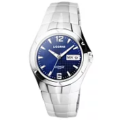 LICORNE 焦點未來都會時尚機械腕錶-銀藍