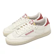 Reebok 休閒鞋 Club C 85 Vintage 女鞋 米白 紅 皮革 低筒 復古 100074233