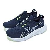 Asics 慢跑鞋 GEL-Nimbus 26 2E 男鞋 寬楦 藍 綠 緩震 厚底 亞瑟膠 運動鞋 亞瑟士 1011B795400 30cm NAVY/GREEN