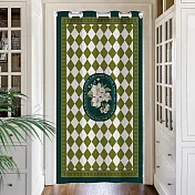 【巴芙洛】清新綠葉打孔長門簾120x200cm送桿子(風水簾/窗簾/拉簾/隔簾/長門簾/空調門簾) DKML-006