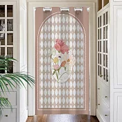 【巴芙洛】清新綠葉打孔長門簾120x200cm送桿子(風水簾/窗簾/拉簾/隔簾/長門簾/空調門簾) DKML-014