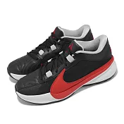 Nike 籃球鞋 Zoom Freak 5 EP 黑 紅 男鞋 字母哥 5代 希臘怪物 氣墊 緩震 DX4996-004 25cm BLACK/UNIVERSITY RED