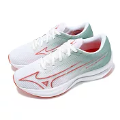 Mizuno 慢跑鞋 Wave Rebellion Sonic 2 女鞋 綠 紅 避震 波浪片 運動鞋 美津濃 J1GD2430-21