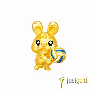 【Just Gold 鎮金店】躍動生肖 黃金串珠(兔-排球)