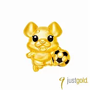 【Just Gold 鎮金店】躍動生肖 黃金串珠(狗-足球)