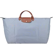 LONGCHAMP LE PLIAGE系列短把再生尼龍摺疊水餃旅行袋(特大) 鋼灰