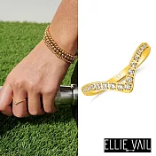 ELLIE VAIL 邁阿密防水珠寶 鑲鑽勝利V型 金色許願骨戒指 Hadley Dainty Wishbone 5號