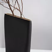 【3,co】扁平口花器 - 砂黑