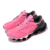 Mizuno 慢跑鞋 Wave Prophecy 12 女鞋 粉 黑 緩衝 回彈 輕量 運動鞋 美津濃 J1GD2300-74 23.5cm PINK/BLACK