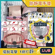 日本ELEBLO-頂級強效編織紋防靜電手環1入/袋(急速除靜電手環腕帶,髮圈飾品造型配件) EB13-5紅色