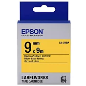EPSON 原廠標籤帶 粉彩系列 LK-3YBP 9mm 黃底黑字