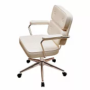 【AUS】輕奢厚實舒適皮革辦公椅/電腦椅-五色可選 奶油白