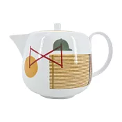 Hermes 愛馬仕 Saut Hermes 手工絲網印刷裝飾陶瓷茶壺 白