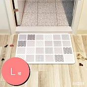 【MBM】台灣製12mm水洗式花磚款珪藻土地墊-尺寸:L 極簡永恆