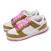 Nike 休閒鞋 Wmns Dunk Low SE Just Do It 女鞋 卡其 粉 皮革 經典 低筒 FD8683-700