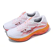 Mizuno 慢跑鞋 Wave Rider 27 女鞋 灰 橘 波浪片 回彈 透氣 路跑 運動鞋 美津濃 J1GD2303-71