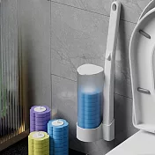 CS22 一次性替換頭+壁掛式馬桶刷組合(18個替換頭/入) 海洋組合(替換*18)