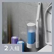 CS22 一次性替換頭+壁掛式馬桶刷組合(18個替換頭/入)-2入 海洋組合(替換*36)