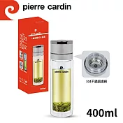 pierre cardin 皮爾卡登 一鍵按壓式304不鏽鋼濾網水晶瓶 400ml PCJR-320