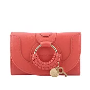 SEE BY CHLOE HANA系列牛皮翻蓋中夾 (粉橘色)