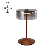【義大利UBIQUA】Crystal 時尚雅緻風USB充電式檯燈- 橙銅色