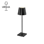 【義大利UBIQUA】Plisse 百褶現代風USB充電式檯燈(大款)- 純黑
