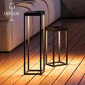 【義大利UBIQUA】Handy 極簡風太陽能/USB充電兩用式落地燈/壁燈(大)- 純黑