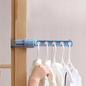 【上手家居】3入組 旅行曬衣架(室內曬衣架/窗框曬衣架/窗戶衣架/宿舍曬衣架/掛衣架/晾衣架) 藍色