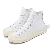 Converse 休閒鞋 Chuck 70 HI 男鞋 女鞋 白 米白 1970 奶油底 皮革 三星標 情侶鞋 A07201C 24cm WHITE