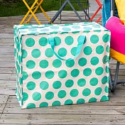 《Rex LONDON》環保搬家收納袋 | 購物袋 環保袋 收納袋 手提袋 棉被袋 (綠波點)