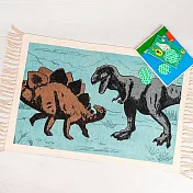 《Rex LONDON》流蘇純棉地墊(恐龍) | 擦腳墊 腳踏墊 吸水墊
