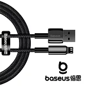Baseus 倍思 鎢金 USB-A to Lightning 2.4A 2M 快充數據線 黑 公司貨