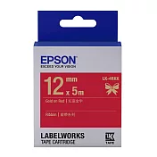 EPSON 原廠標籤帶 緞帶系列 LK-4RKK 12mm 紅底金字
