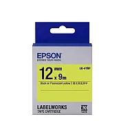 EPSON 原廠標籤帶 螢光系列 LK-4YBF 12mm 黃底黑字