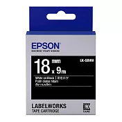 EPSON 原廠標籤帶 黑底系列 LK-5BWV 18mm 黑底白字