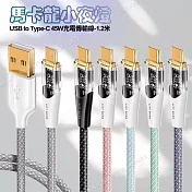 CITY BOSS馬卡龍 USB to Type-C 45W小夜燈充電傳輸線-120cm 綠色