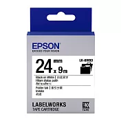 EPSON 原廠標籤帶 LK-6WBD 24mm 原廠索引分類系列標籤帶 白底黑字