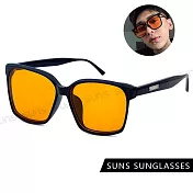 【SUNS】抗UV太陽眼鏡 方框潮流墨鏡 ins時尚墨鏡 大框墨鏡 S289 黑框橘色