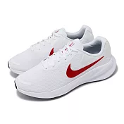 Nike 慢跑鞋 Revolution 7 寬楦 男鞋 白 紅 緩震 透氣 運動鞋 FB8501-100 27cm WHITE/RED