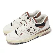 New Balance 休閒鞋 550 男鞋 女鞋 胡桃棕 白 復古 情侶鞋 仿舊 NB BB550VGC-D 23.5cm WHITE/BROWN