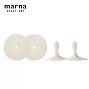 【日本Marna】日本製洗臉臺清潔海綿(含吸盤)2件組(6*3CM)(原廠總代理) 白色2入