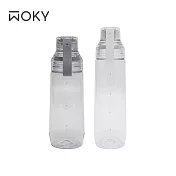 【WOKY 沃廚】ECOZEN 透明瓶600ml+800ml 600ml-深灰+800ml-全透