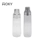 【WOKY 沃廚】ECOZEN 透明瓶600ml+800ml 600ml-全透+800ml-深灰